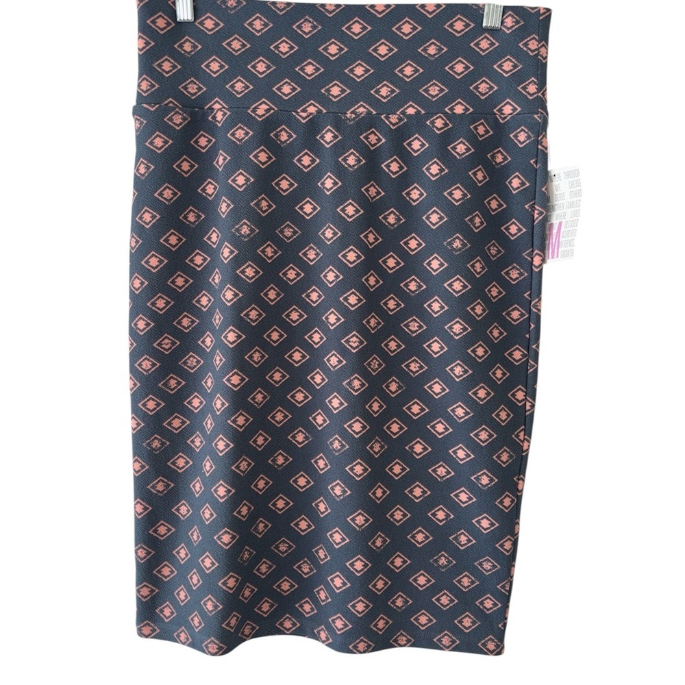 LuLaRoe blue and Coral Geometric Pencil Skirt